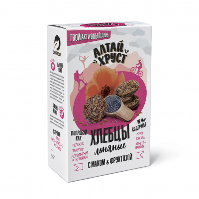 Flax Crispbreads “AltaiKhrust” with Poppy Seeds