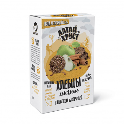 Flax Crispbreads “AltaiKhrust” with Apple & Cinnamon